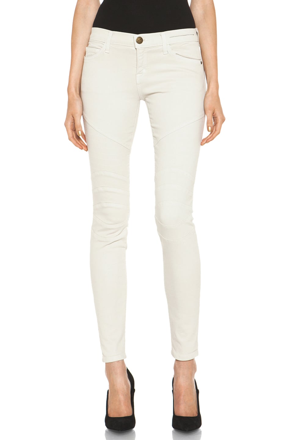 Image 1 of Current/Elliott The Moto Ankle Skinny in Dove