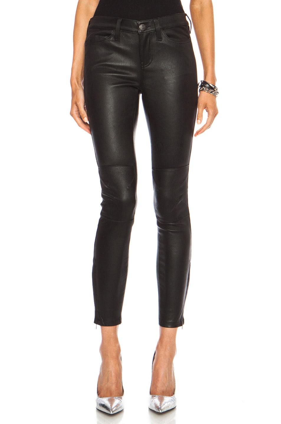 Image 1 of Current/Elliott The Prospect Leather Pant in Washed Black