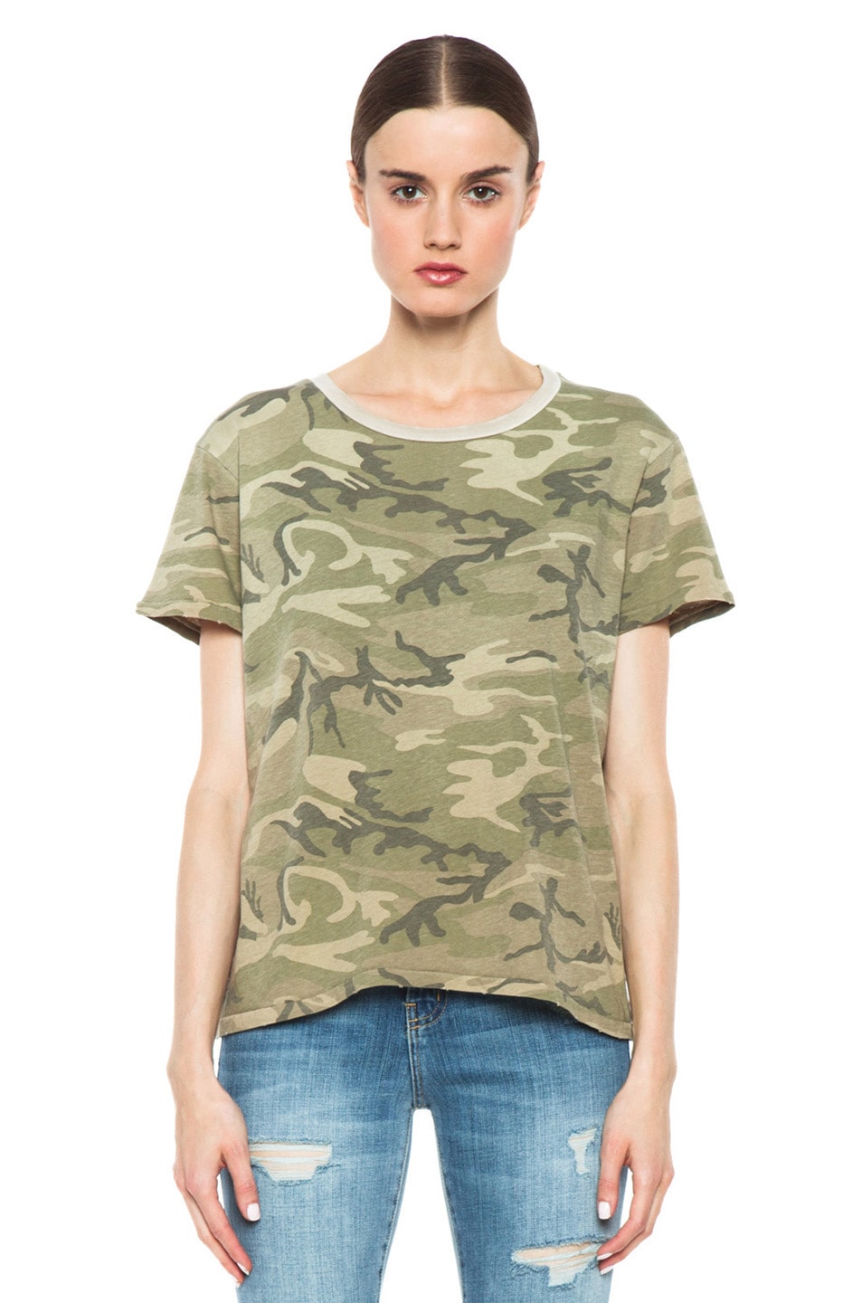 Image 1 of Current/Elliott The Freshman Tee in Army Camo