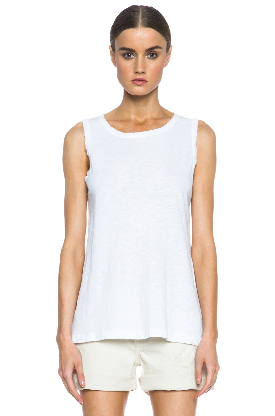 Image 1 of Current/Elliott Cotton Muscle Tee in Sugar
