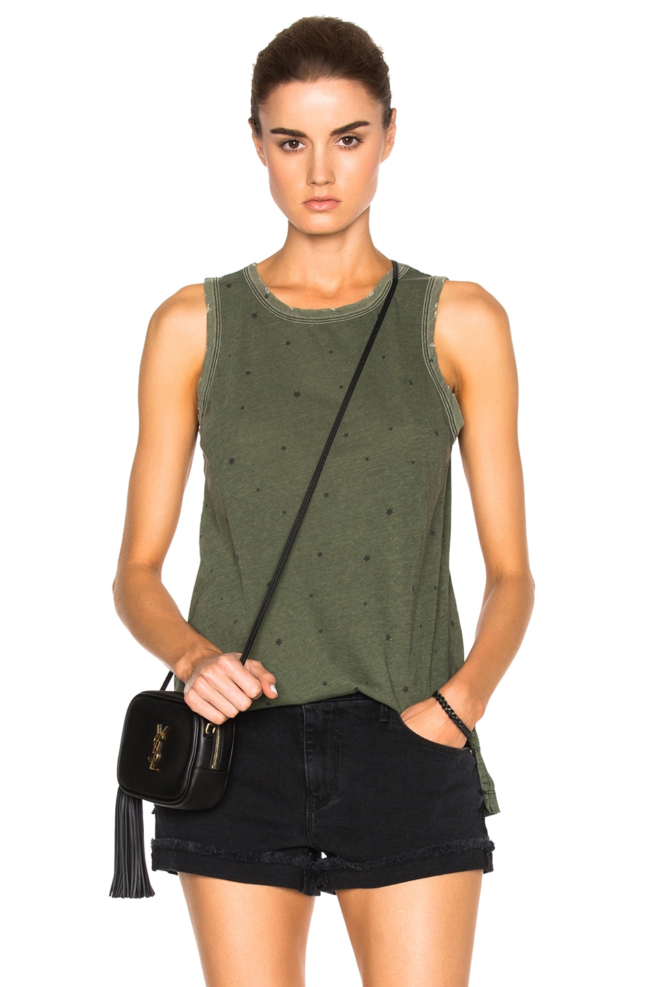 Image 1 of Current/Elliott Muscle Tee in Army Green Falling