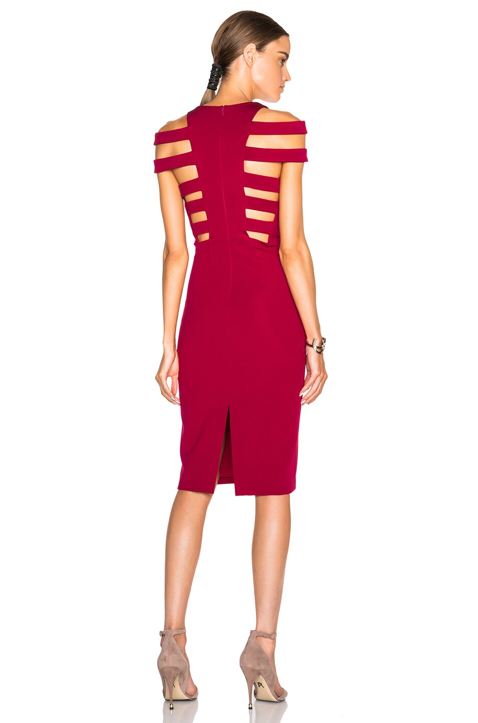 Image 1 of Cushnie Power Viscose Strap Dress in Red