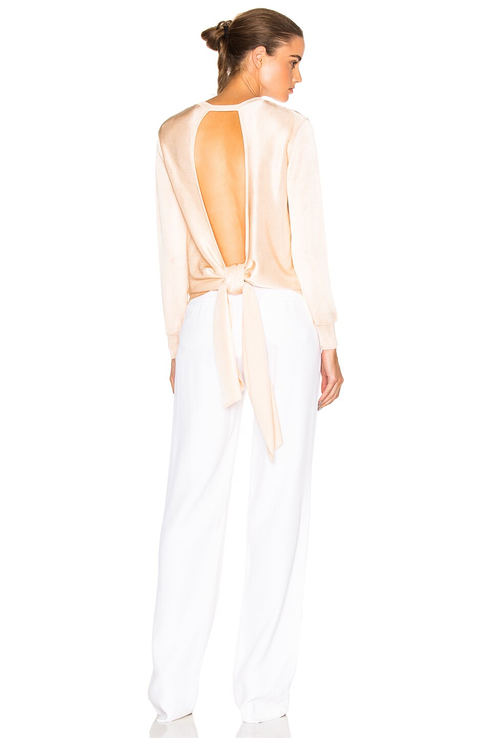Image 1 of Cushnie Open Back Sweater in Blush