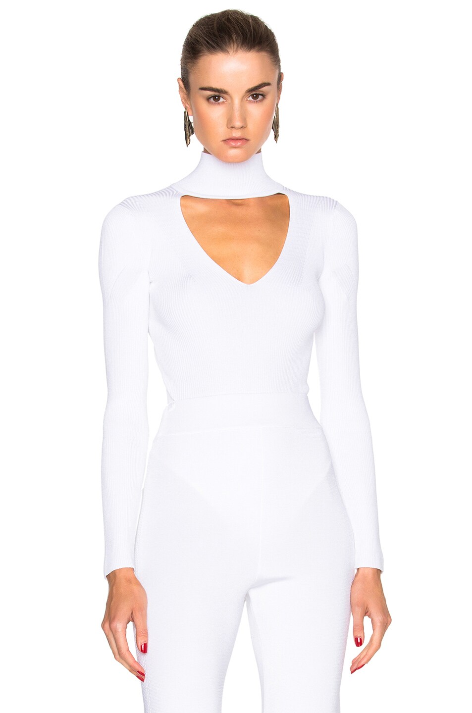 Image 1 of Cushnie Turtleneck Bodysuit in White