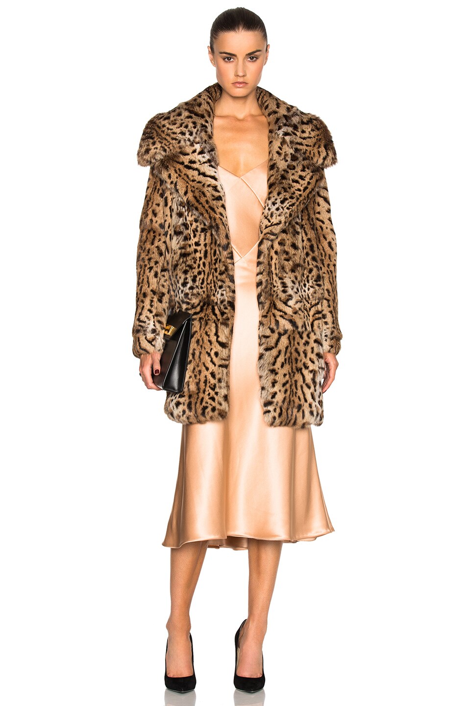 Image 1 of Cushnie Rabbit Fur Coat in Leopard