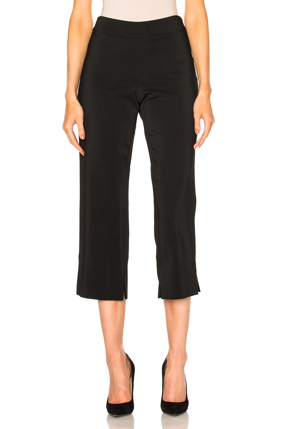 Image 1 of Cushnie Stretch Cady Cropped Pants in Black