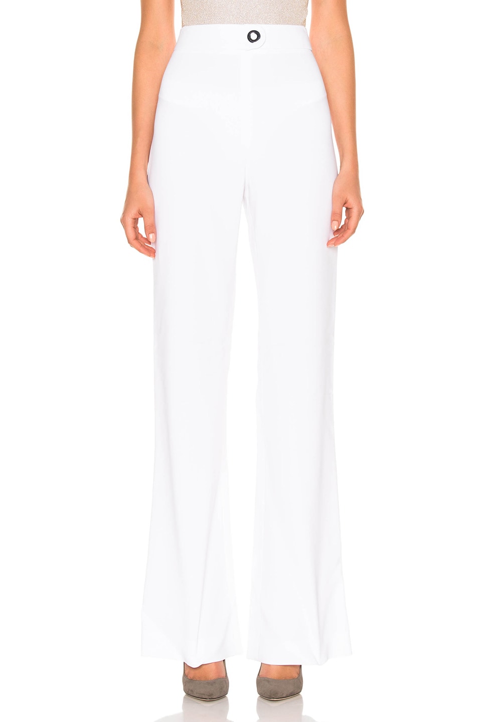 Image 1 of Cushnie High Waisted Stretch Viscose Pant in White