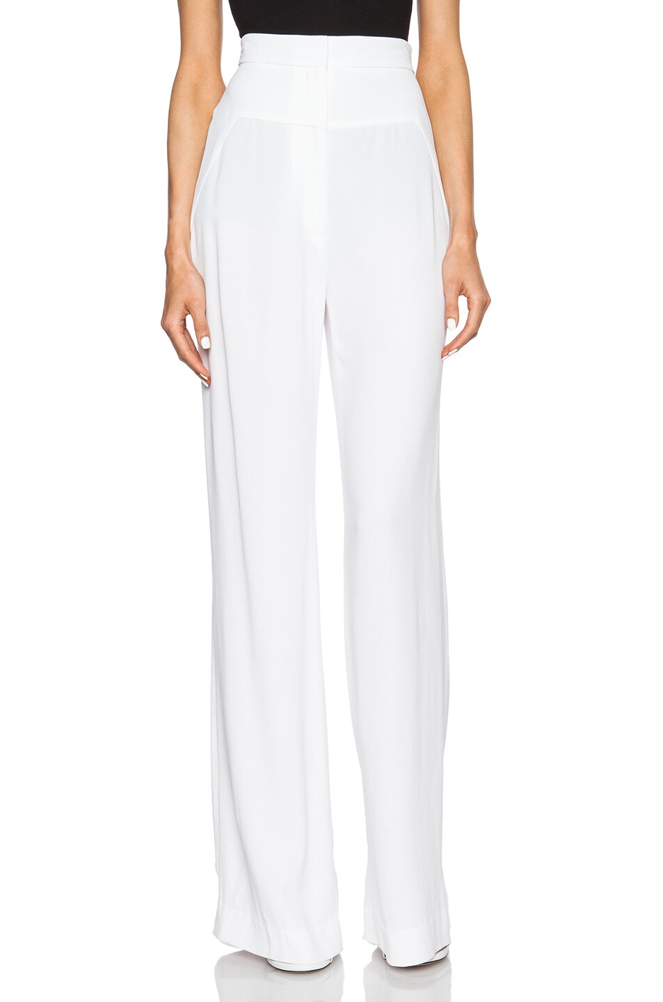 Image 1 of Cushnie Matte Viscose Trousers in White