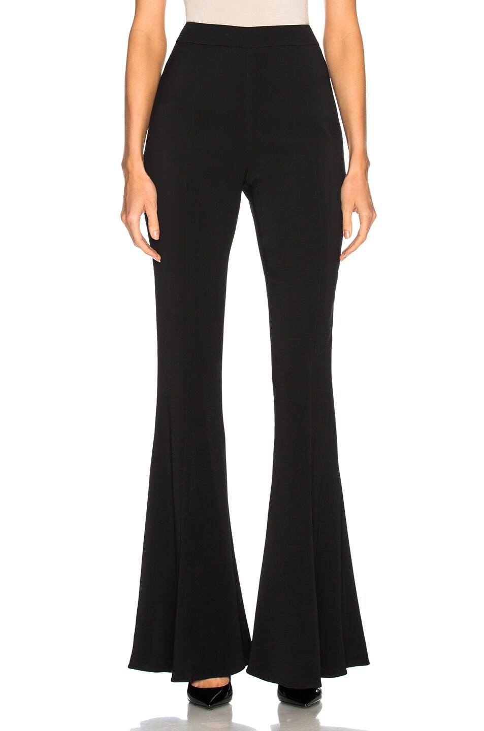 Image 1 of Cushnie Exaggerated Flare Leg High Waisted Pant in Black