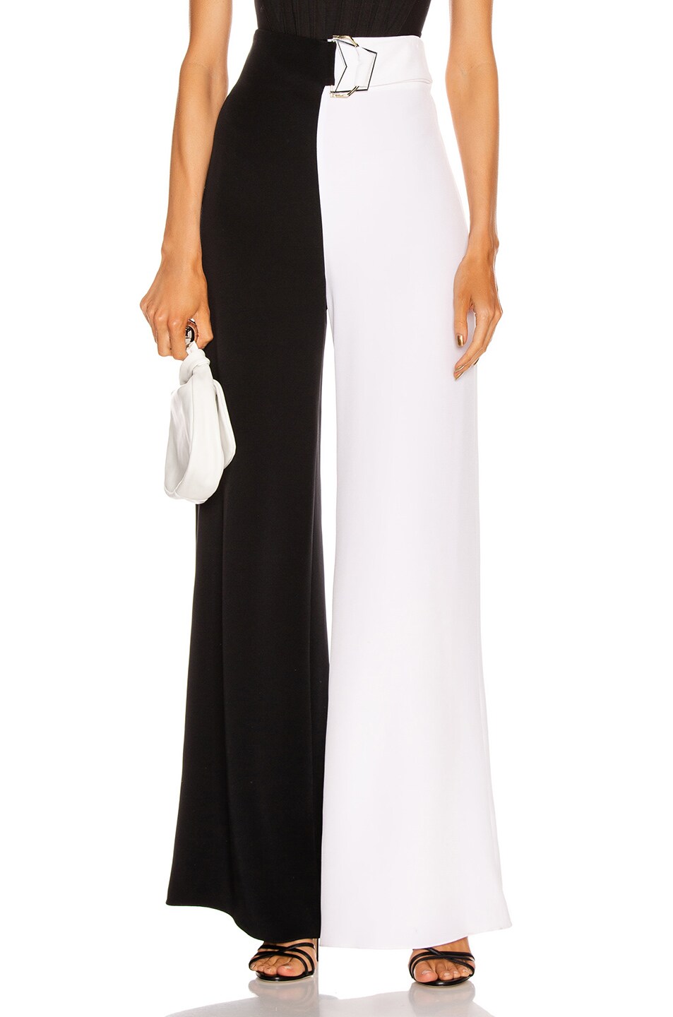 Image 1 of Cushnie High Waisted Wide Leg Pant in Black & White