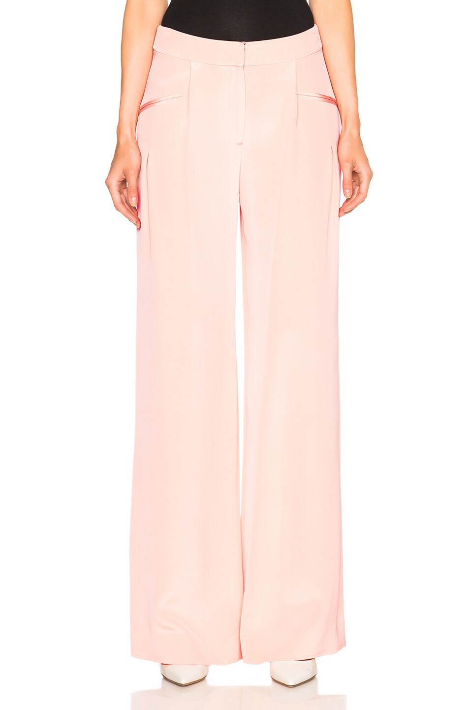 Image 1 of Cushnie Silk Crepe Trousers in Peach