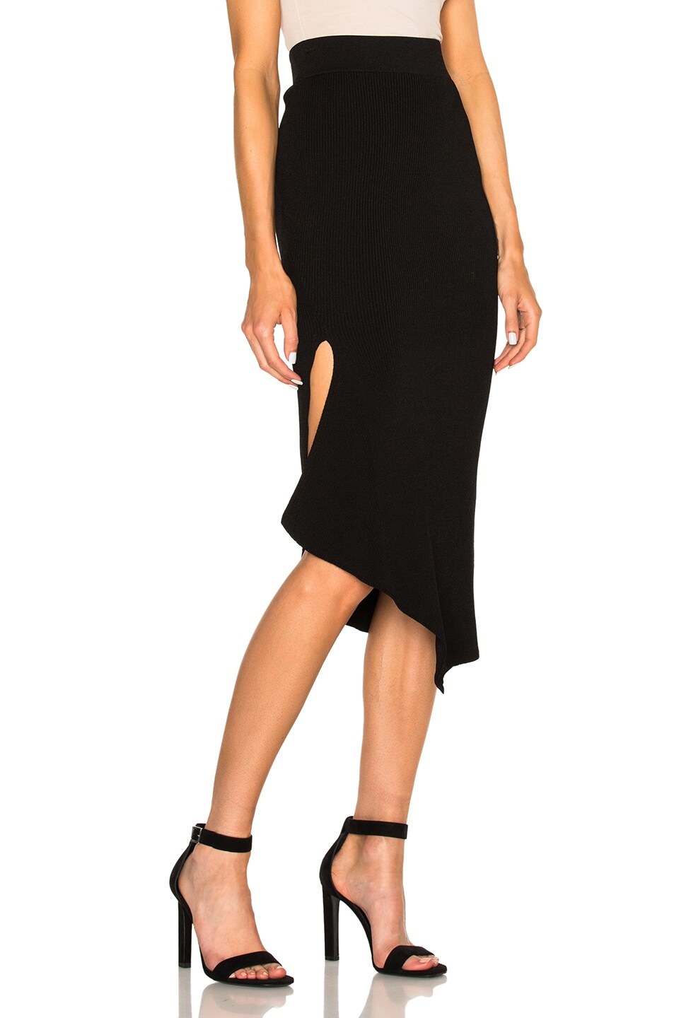 Image 1 of Cushnie Asymmetrical Skirt in Black
