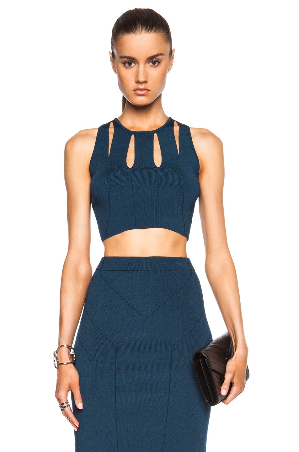 Image 1 of Cushnie Viscose Cut Out Top in Blue Nile