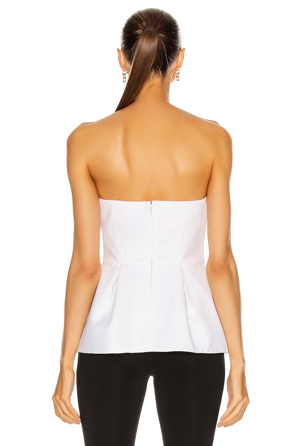 Cushnie Strapless Peplum Corset Top in White | FWRD