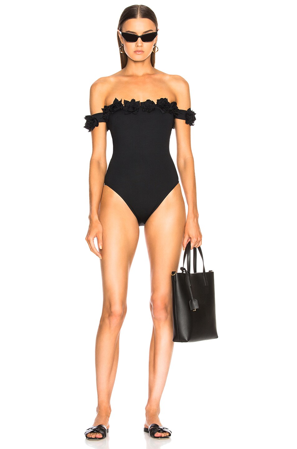 Image 1 of Cushnie Nika Swimsuit in Black