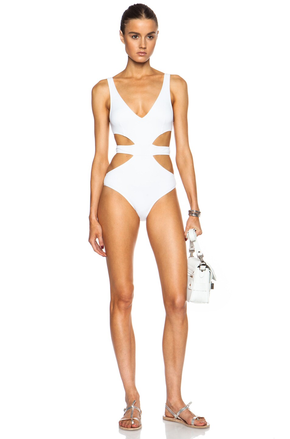 Image 1 of Cushnie Nylon-Blend One Piece Swimsuit in White