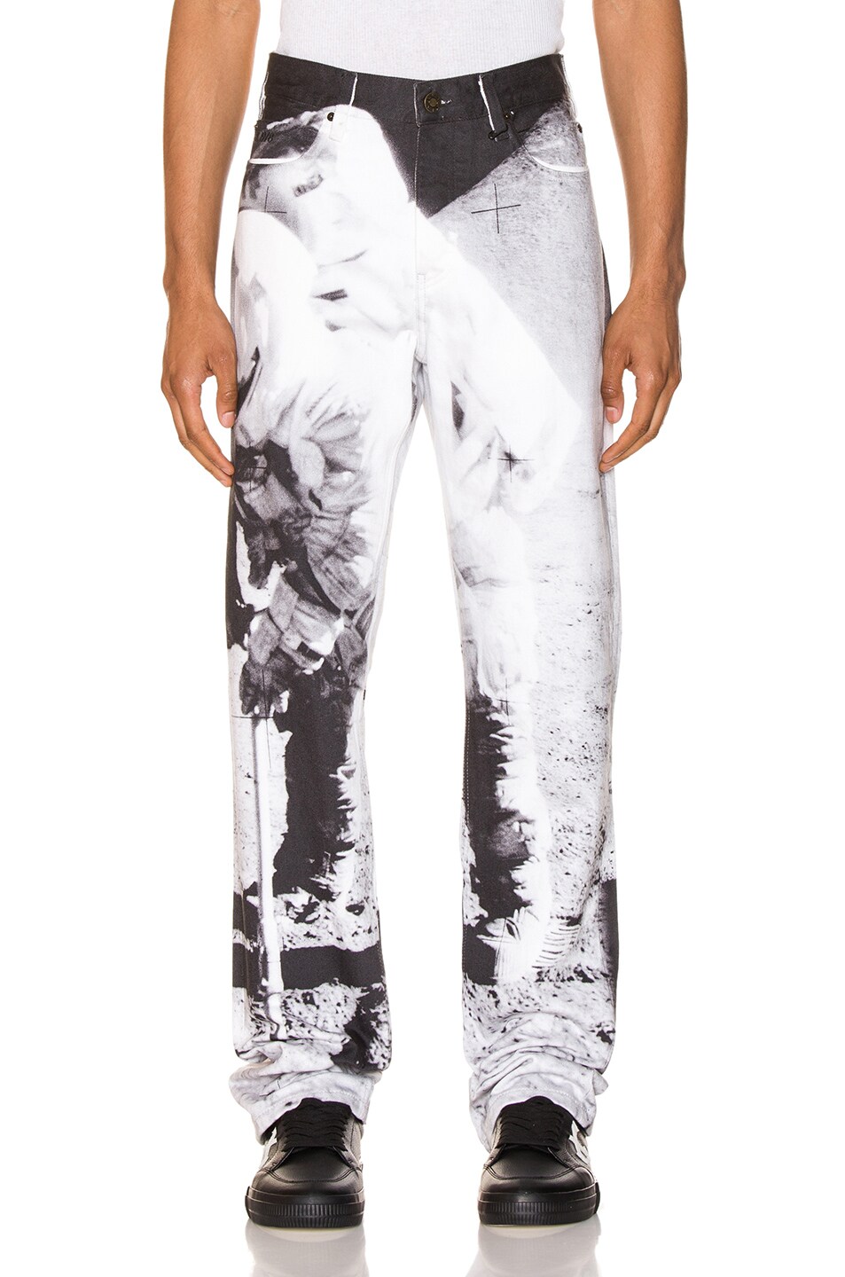 Image 1 of Calvin Klein Est. 1978 Moon Landings Straight Jean in Moon Black & White