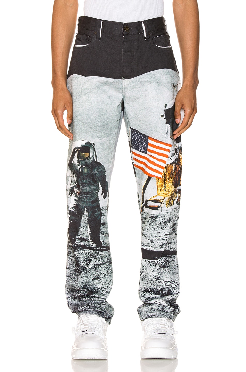 Image 1 of Calvin Klein Est. 1978 Moon Landings Straight Jean in Moon Flag