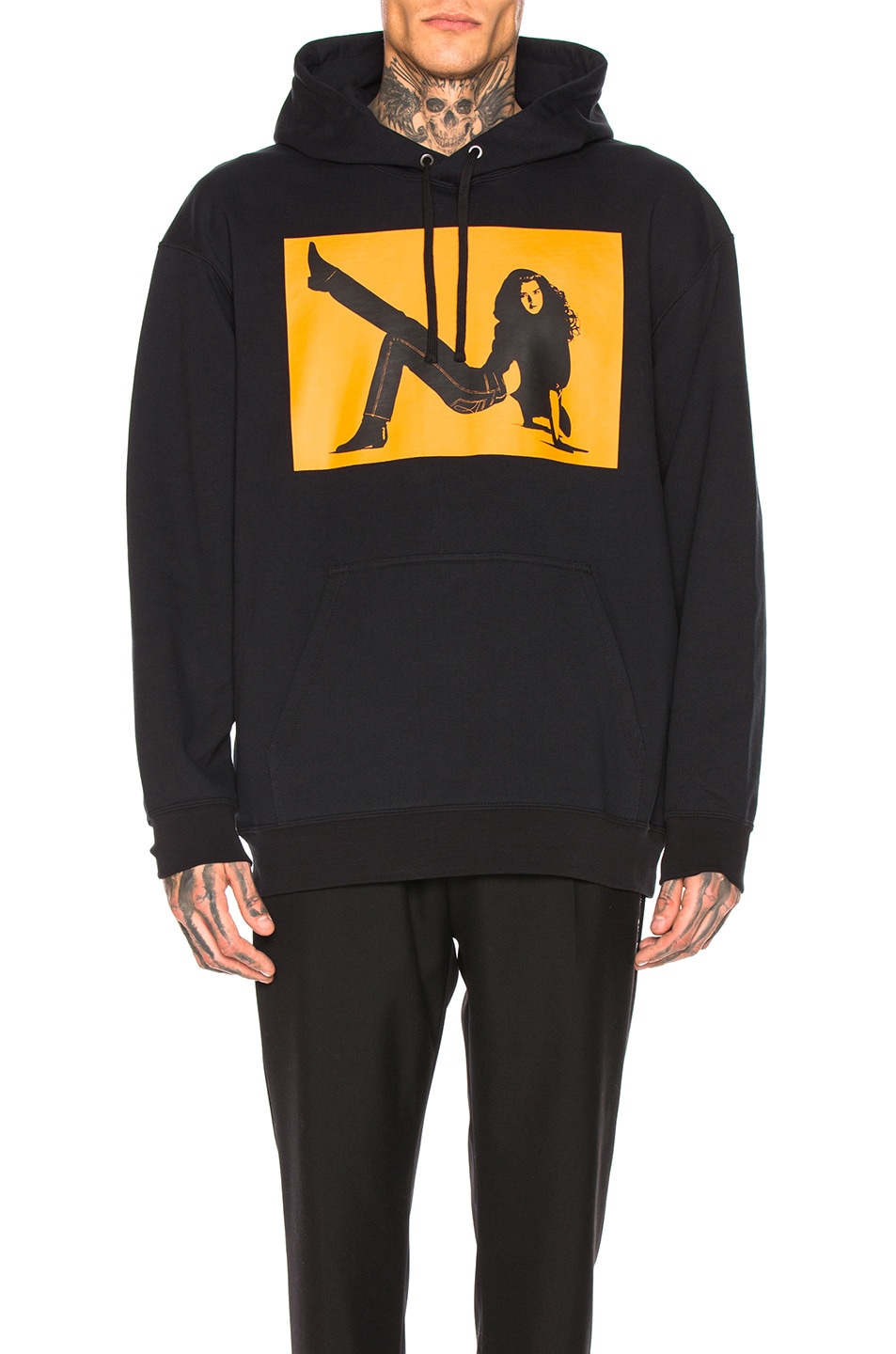 Image 1 of Calvin Klein Est. 1978 Icon Print Hoodie in Black & Orange