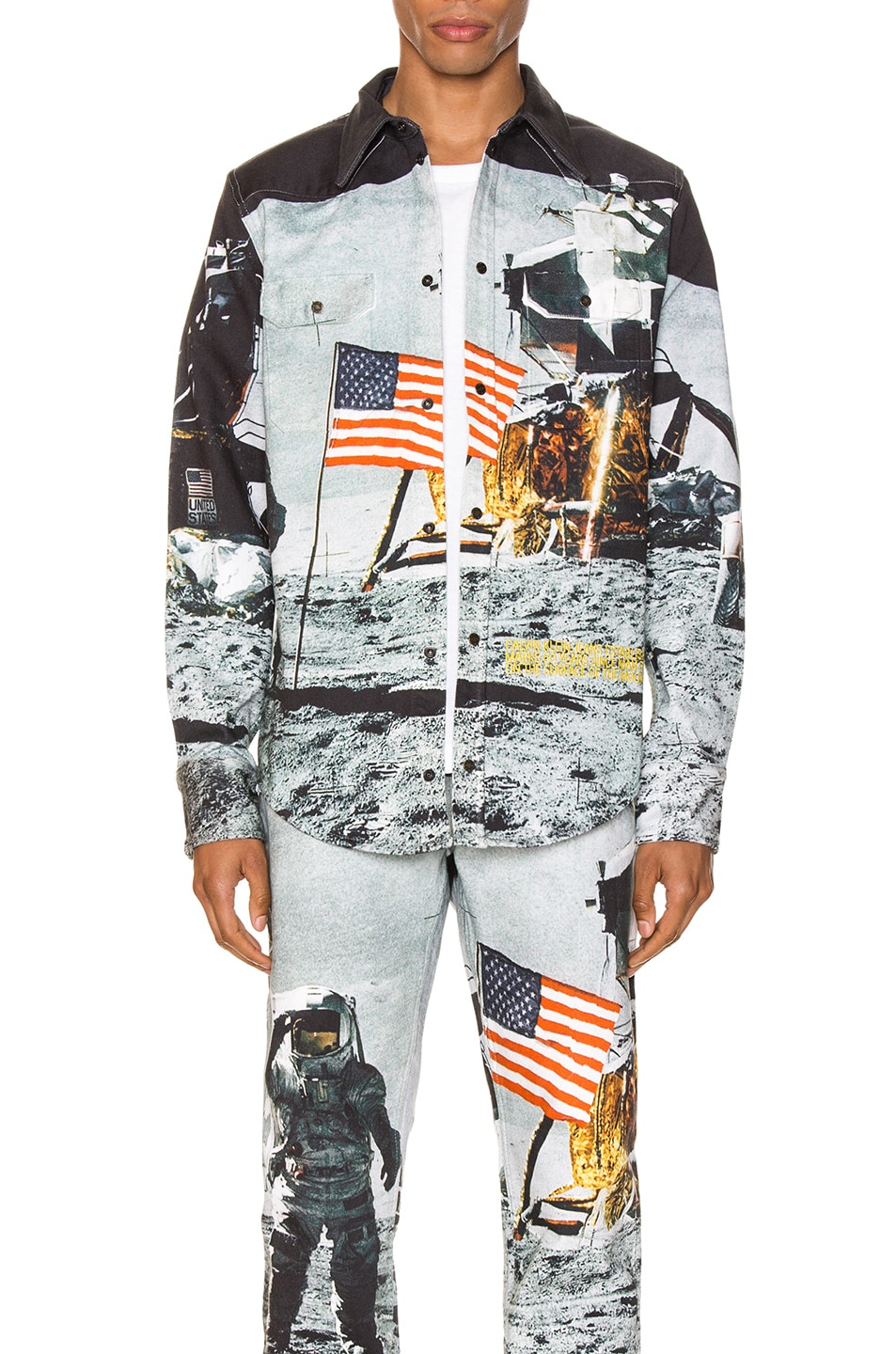 Image 1 of Calvin Klein Est. 1978 Moon Landings Western Shirt Jacket in Moon Flag