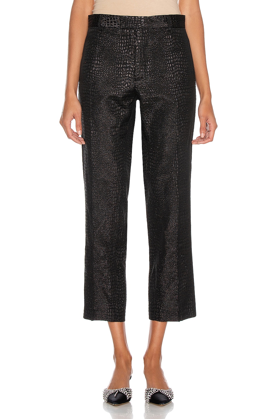 Image 1 of CHRISTIAN COWAN Brocade Tailored Pant in Black 1