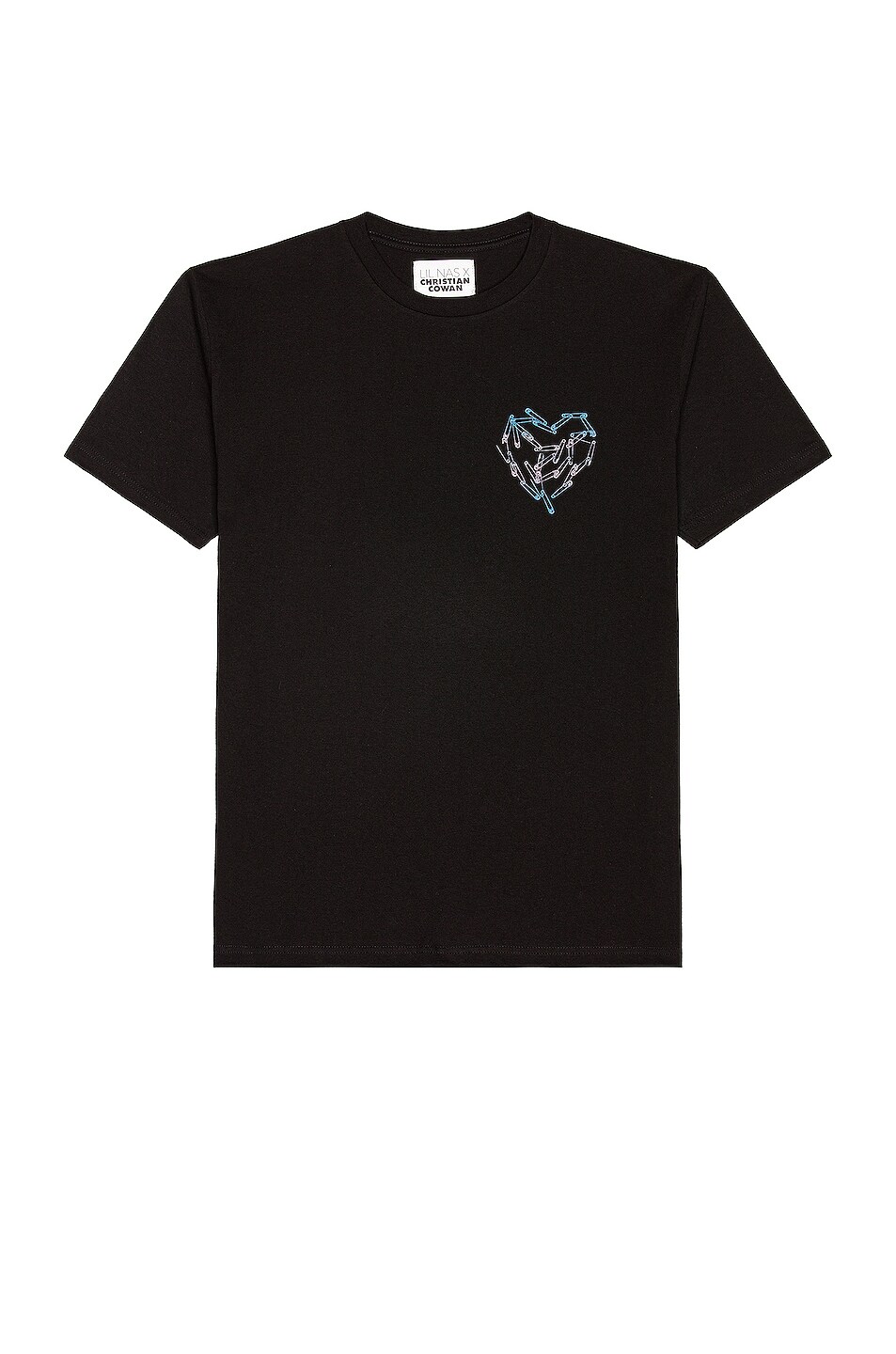 Image 1 of CHRISTIAN COWAN x Lil Nas Heart T Shirt in Black 1