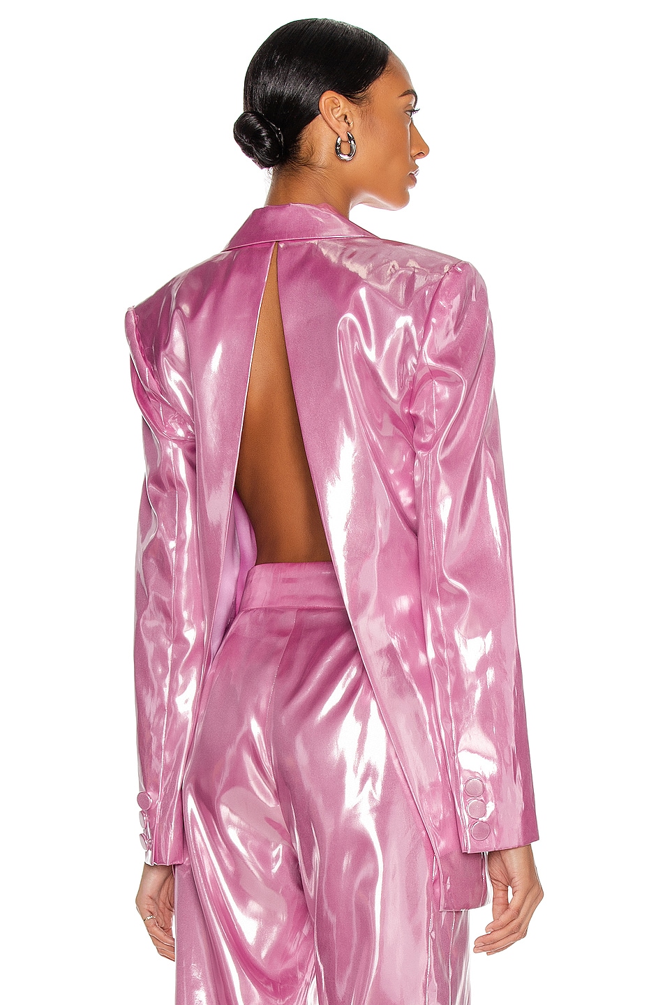 Image 1 of CHRISTIAN COWAN Silk Blazer in Pink 8
