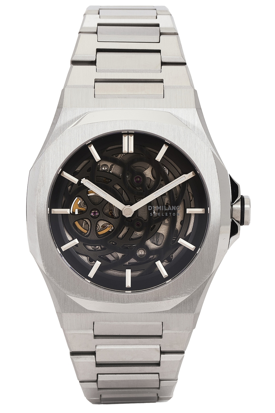 Mechanical Skeleton 41.5mm Watch in Metallic Silver