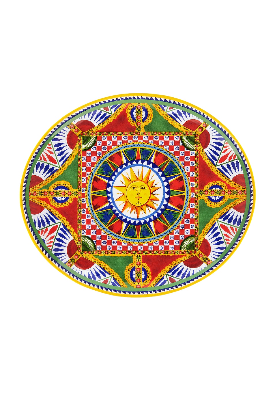 Image 1 of Dolce & Gabbana Casa Carretto Oval Serving Plate in Multicolor