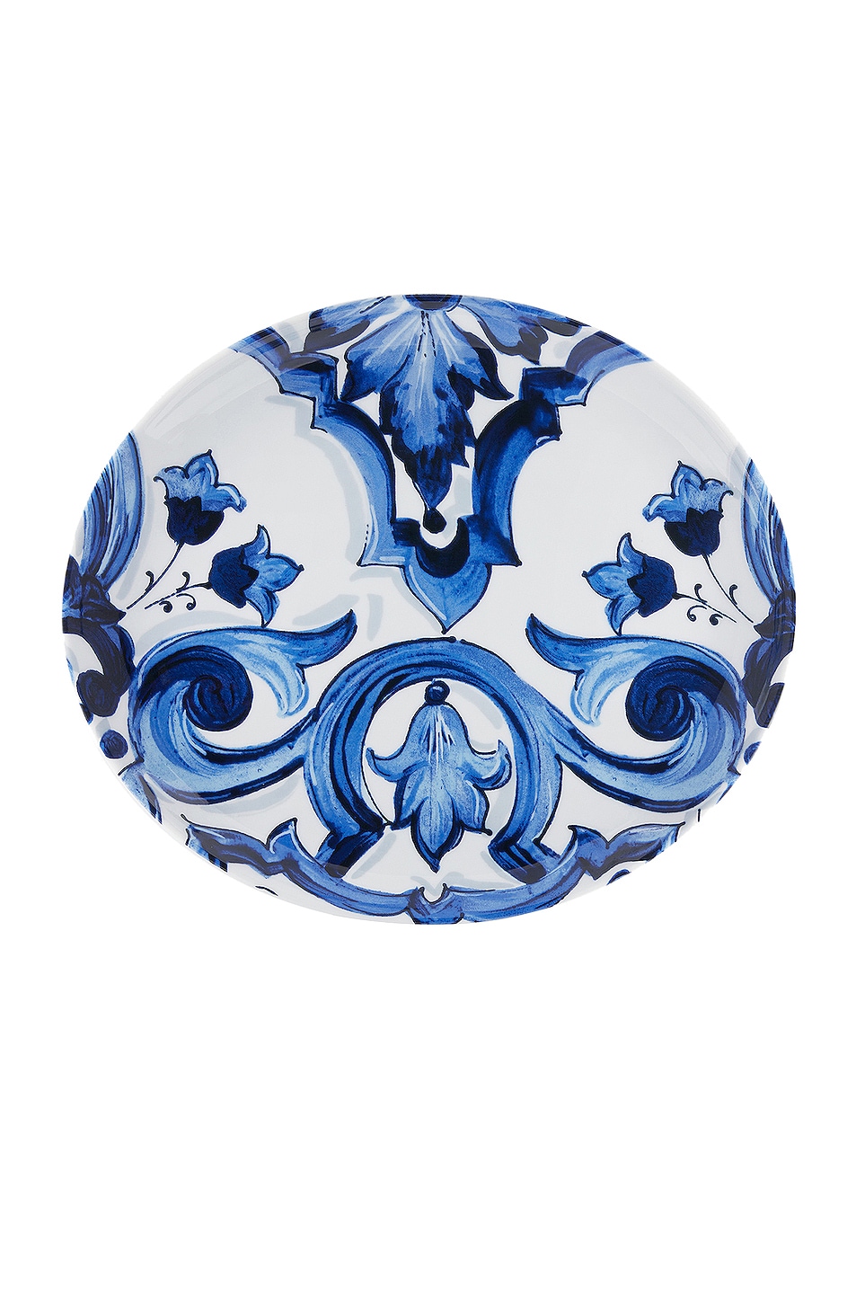 Image 1 of Dolce & Gabbana Casa Mediterraneo Fiore Oval Serving Plate in Blue & White