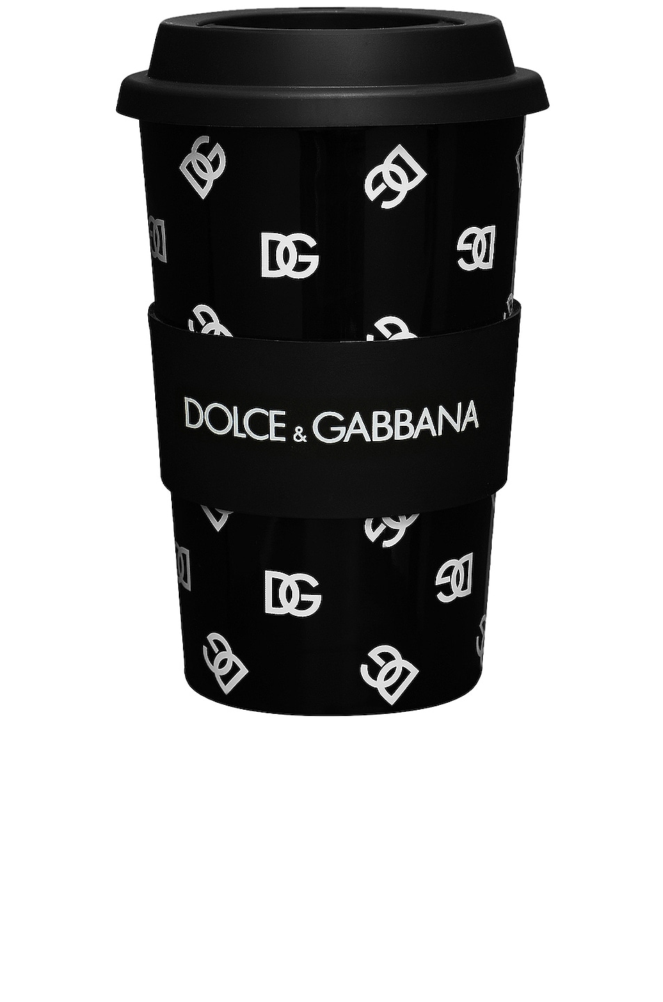 Image 1 of Dolce & Gabbana Casa Logo Mug With Lid in Black & White