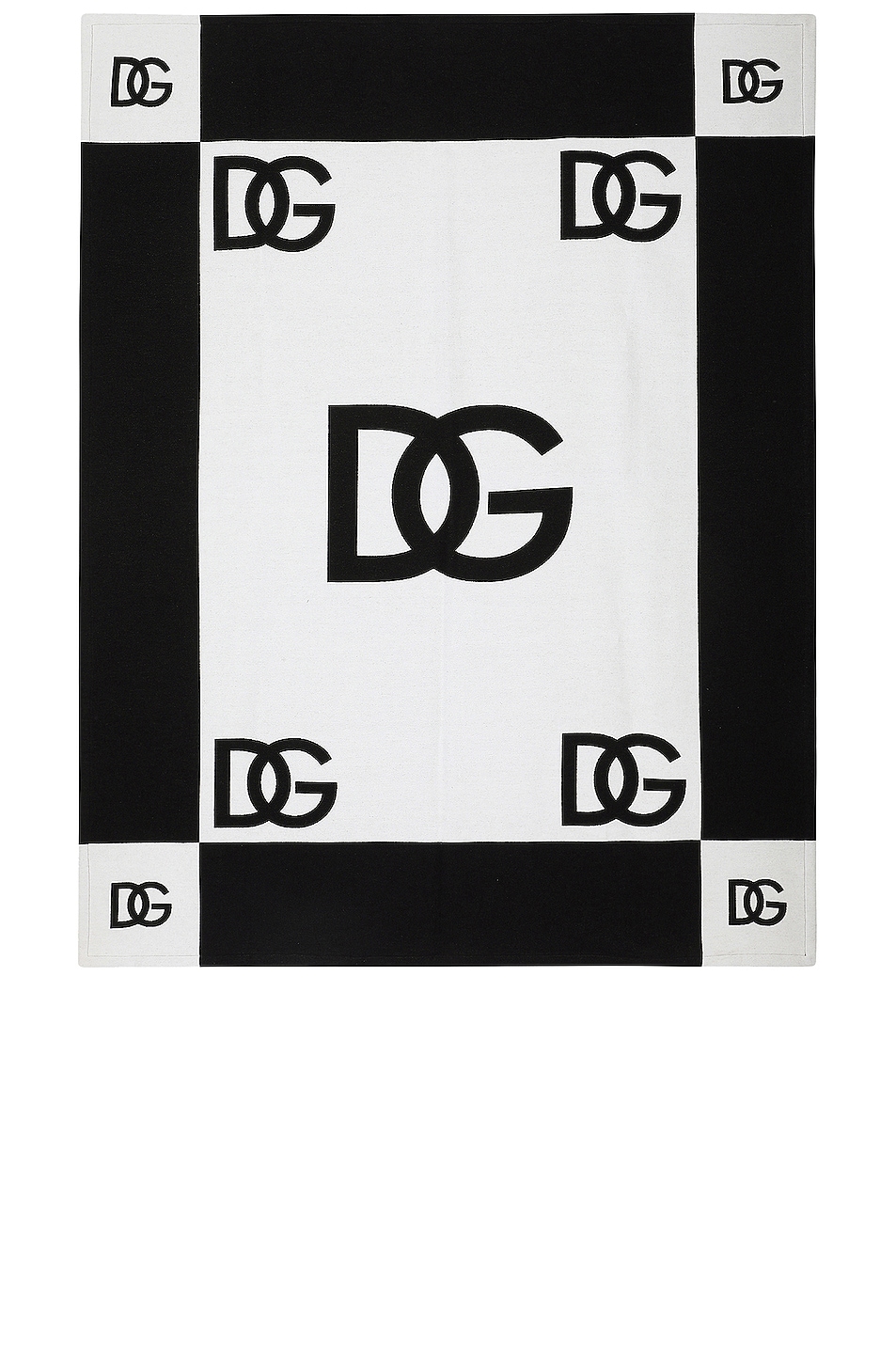 Image 1 of Dolce & Gabbana Casa Logo Blanket in Black & White