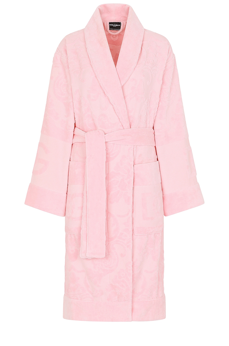 Dolce & Gabbana Casa Logo Jacquard Bathrobe in Pink | FWRD