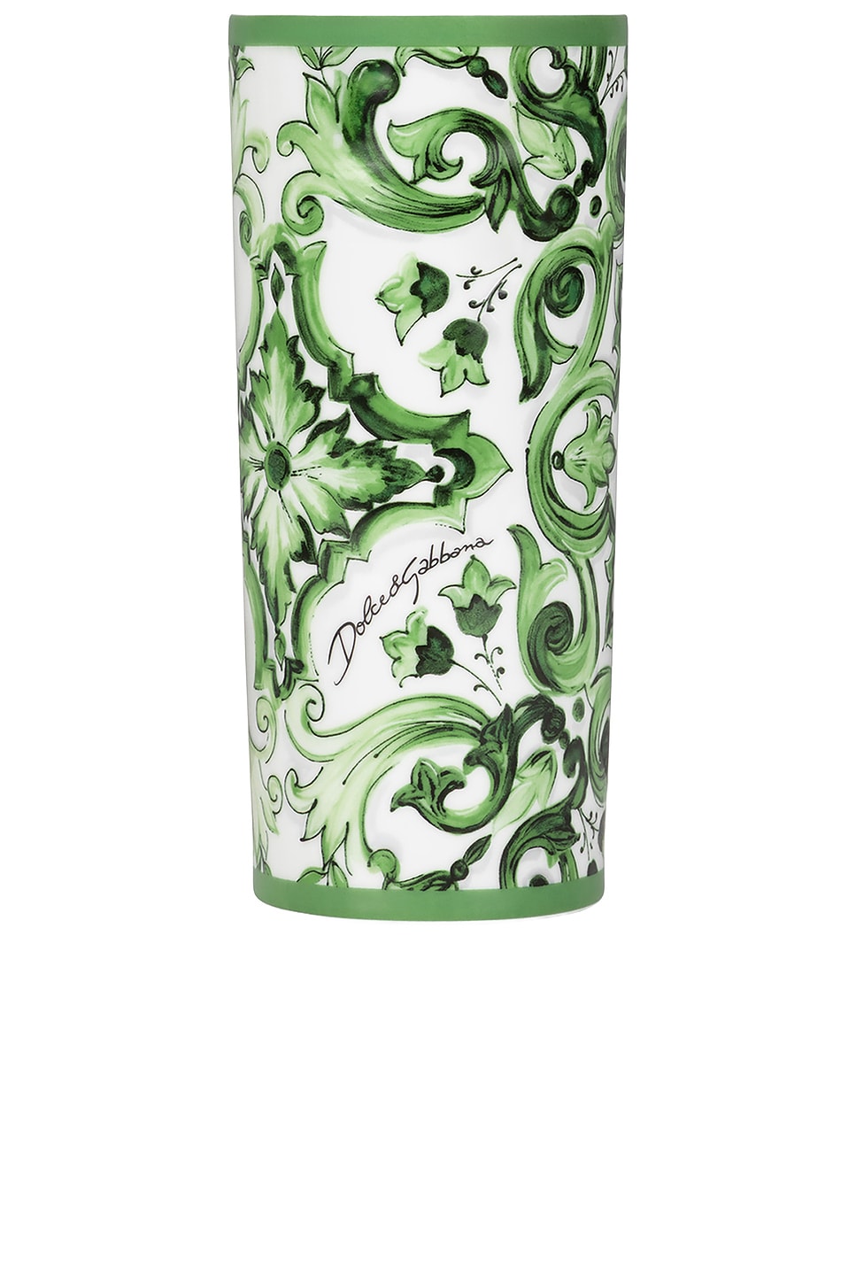 Dolce & Gabbana Casa Cylindrical Vase In Green