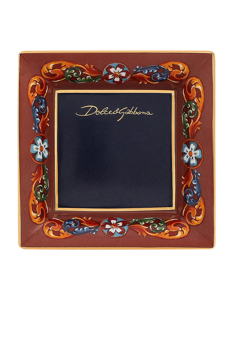 Image 1 of Dolce & Gabbana Casa Carretto Square Trinket Dish in Medium Red