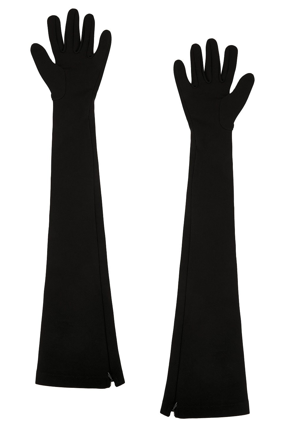David Koma All Over Crystal Embroidered Long Gloves In Black