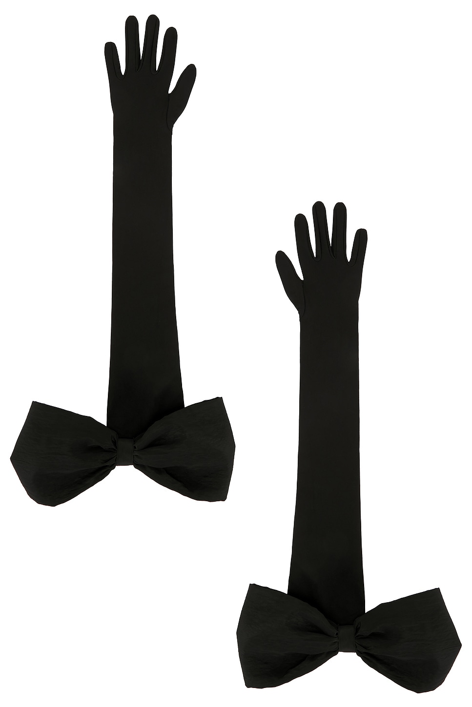 David Koma Bow Detail Long Gloves In Black