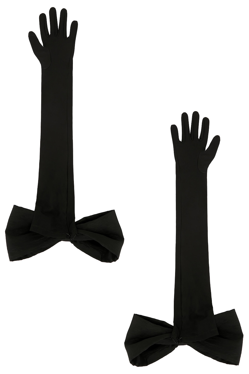 David Koma Bow Detail Long Gloves In Black