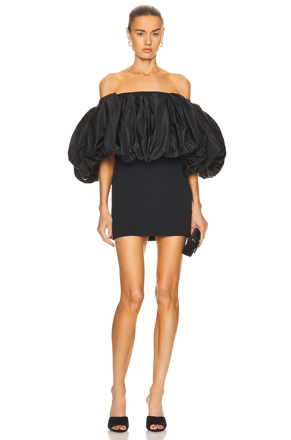 Image 1 of David Koma Overlayer Mini Dress in Black