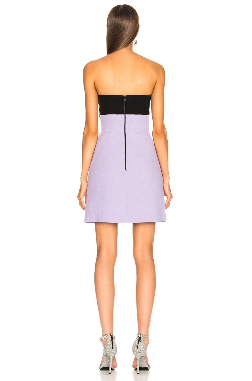 David Koma Strapless Mirrored Disc Dress Silver Size 6 main image 0