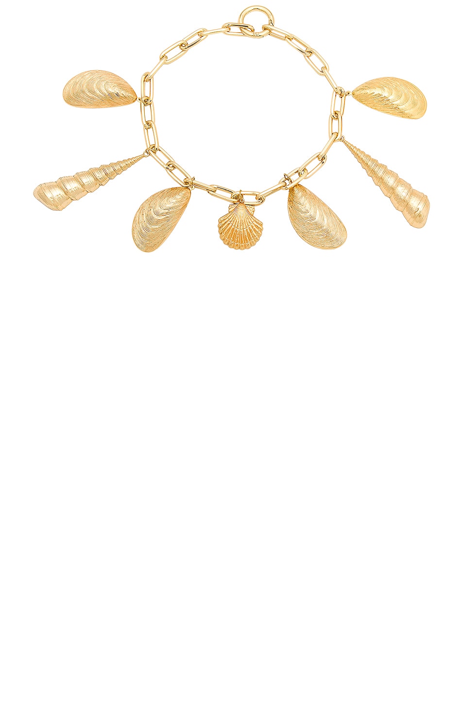 Image 1 of David Koma Seashell Chain Necklace in Gold