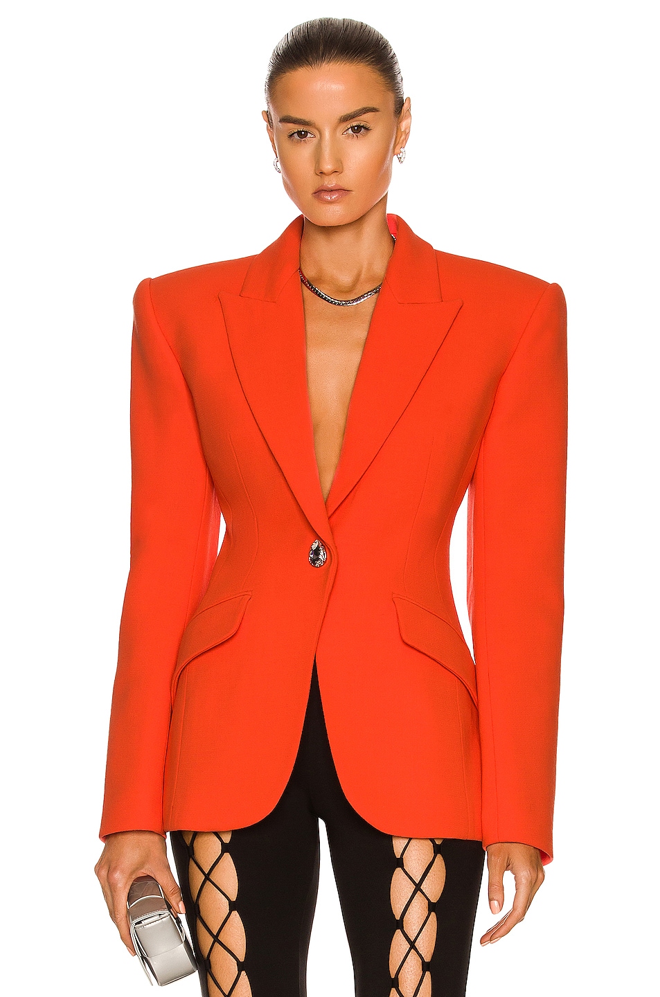 Image 1 of David Koma Oversized Tailored Blazer in Orange