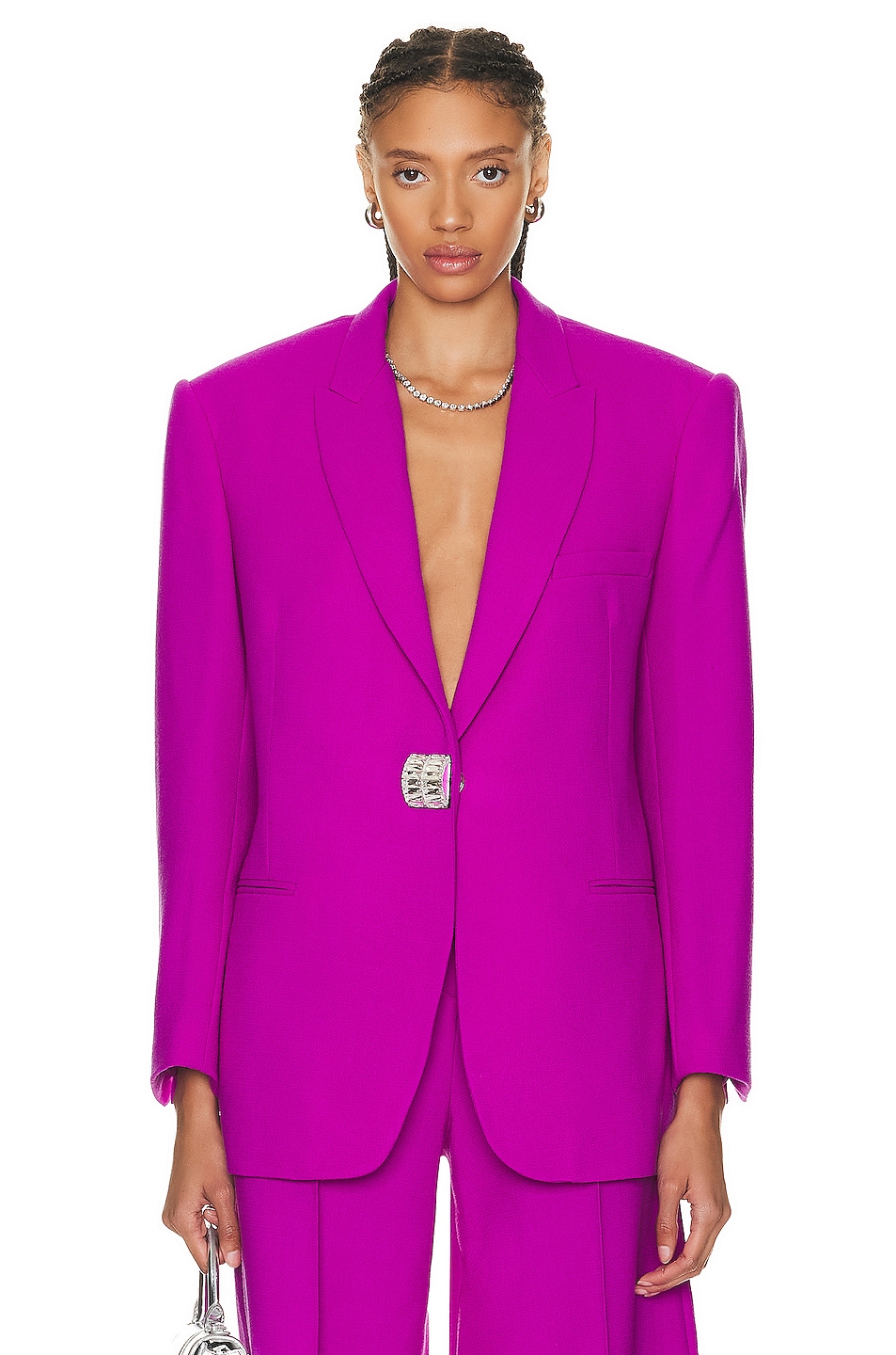 Image 1 of David Koma Oversized Wool Jacket in Violet