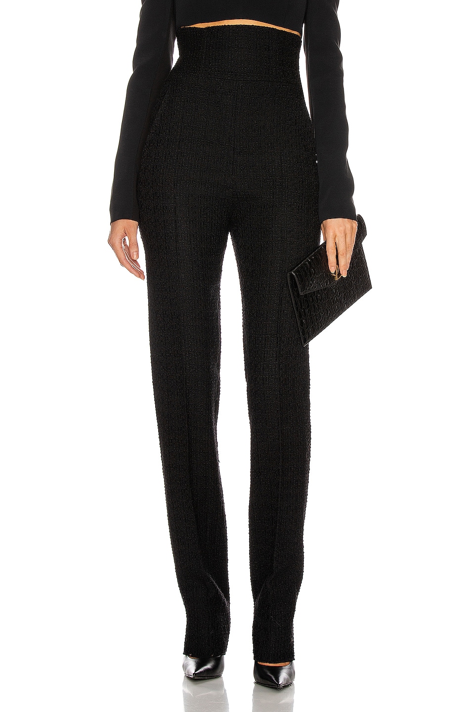 Image 1 of David Koma High Waisted Corset Trouser Pant in Black