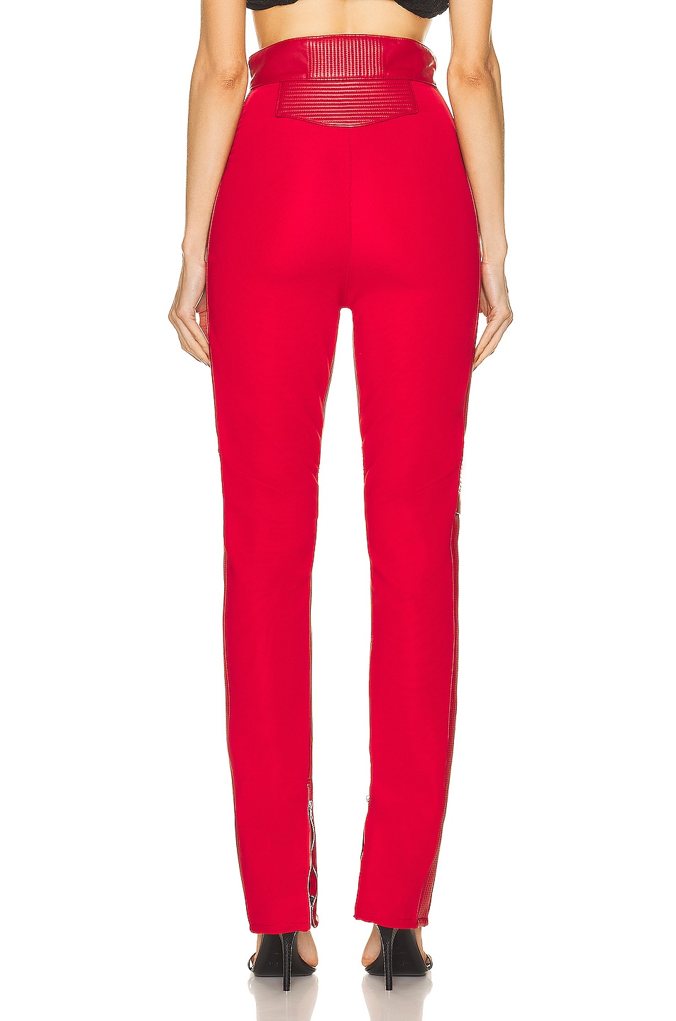 David Koma Leather Trouser in Red | FWRD