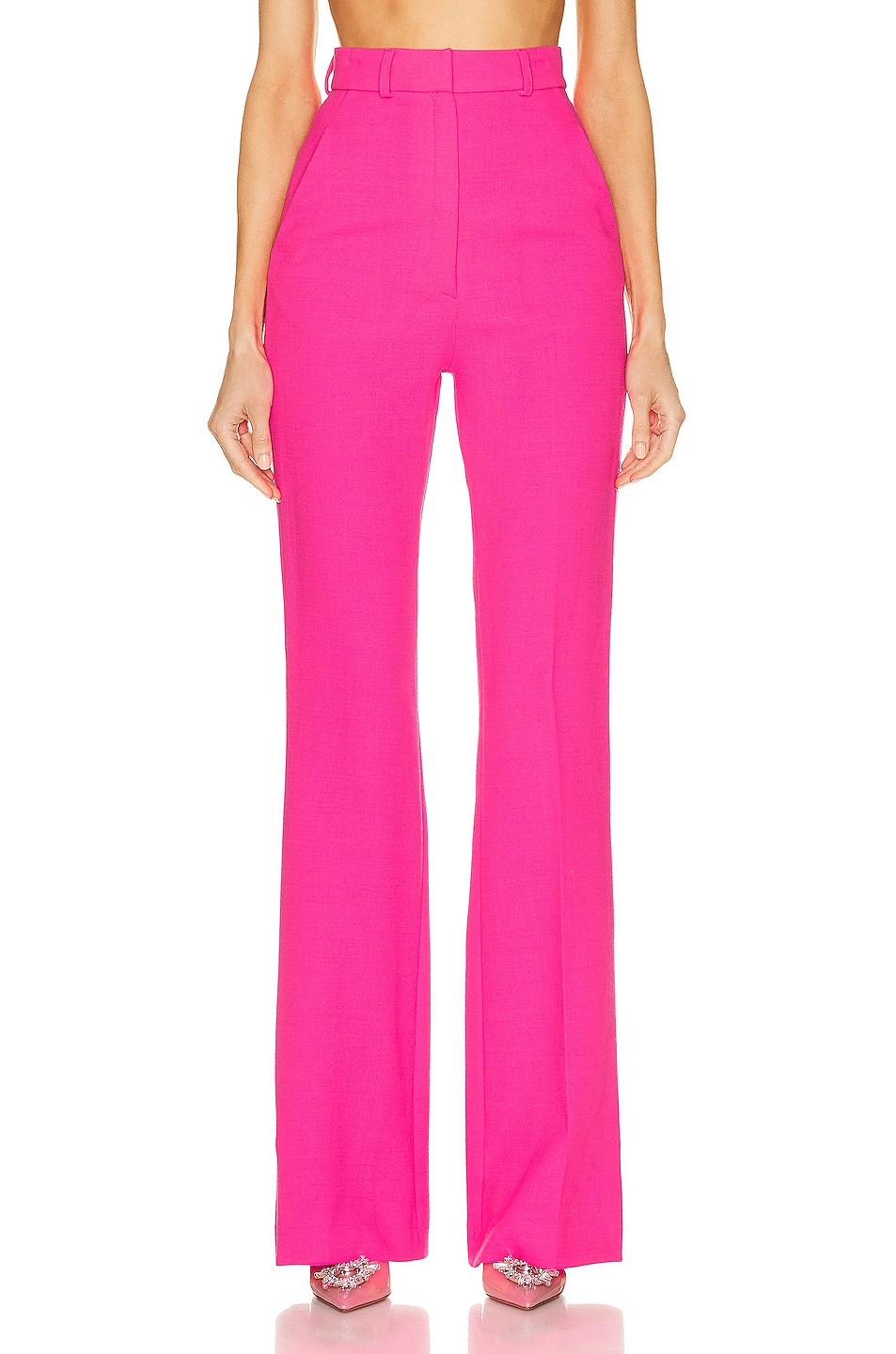 Image 1 of David Koma Tailored Flared Trouser in Neon Pink