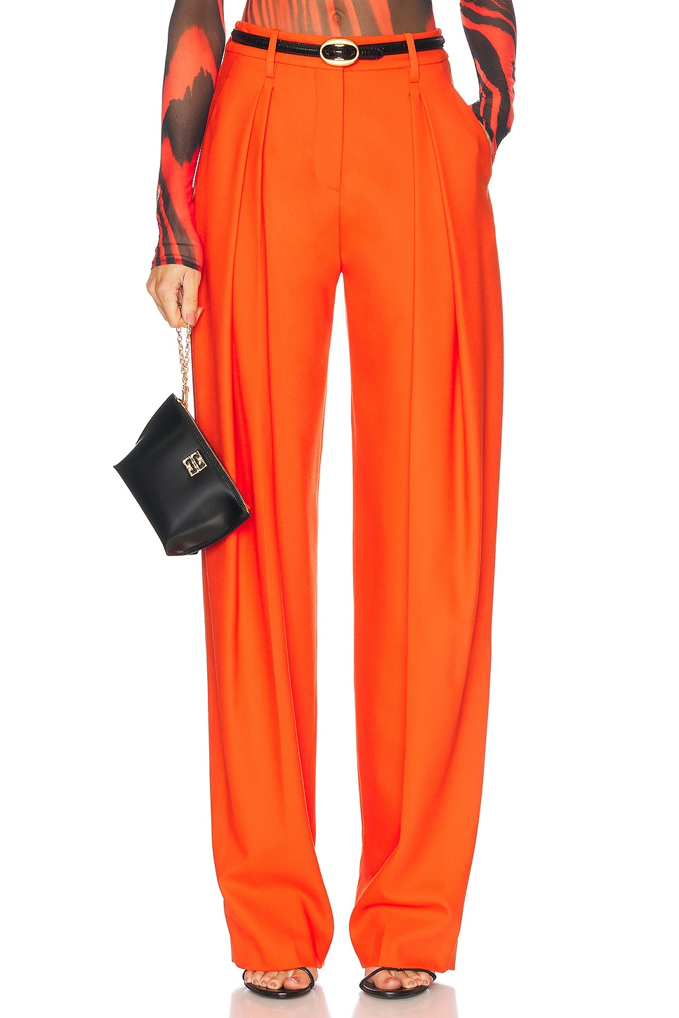 Image 1 of David Koma Tapered Trouser in Orange