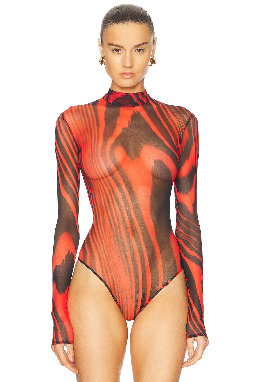 David Koma Printed Mesh Bodysuit thumbnail