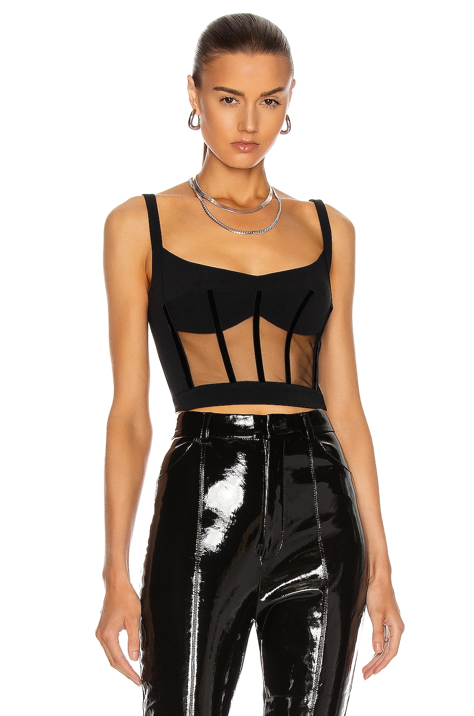 Image 1 of David Koma Cady Bustier Top in Black