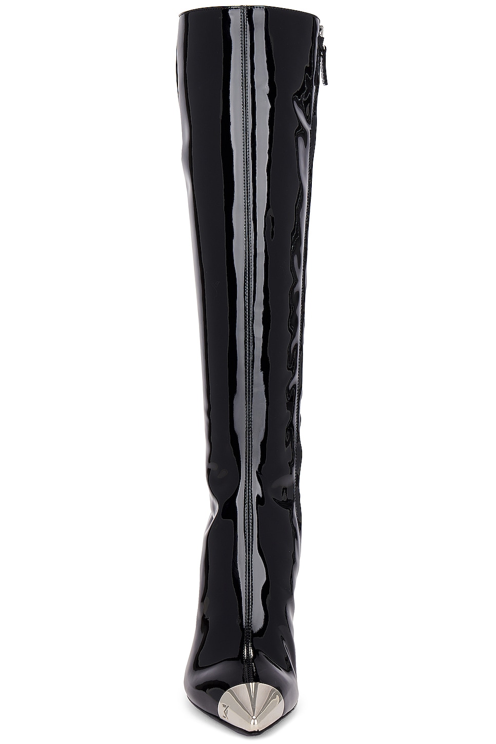 David Koma Patent Leather Metal Nose Boot in Black | FWRD